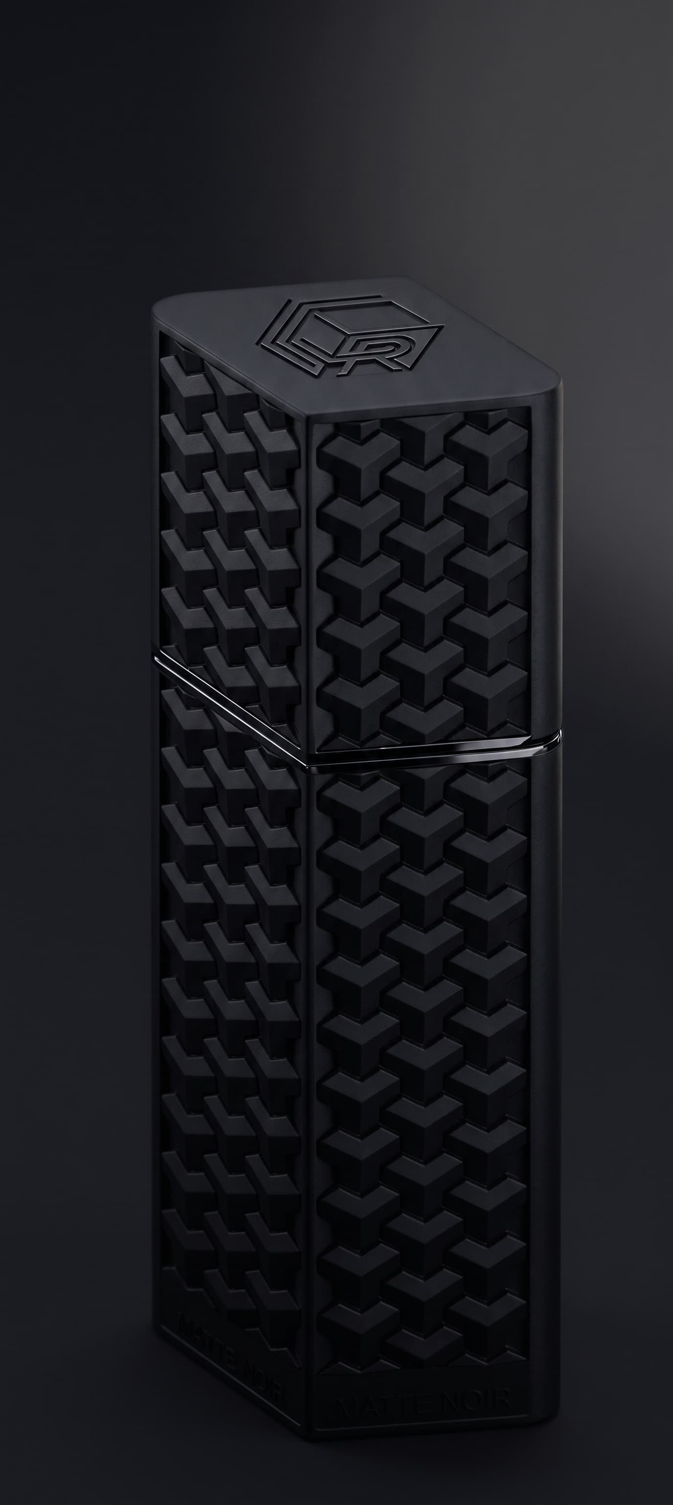 LAKREY perfume case with a Goyard-style texture - front view